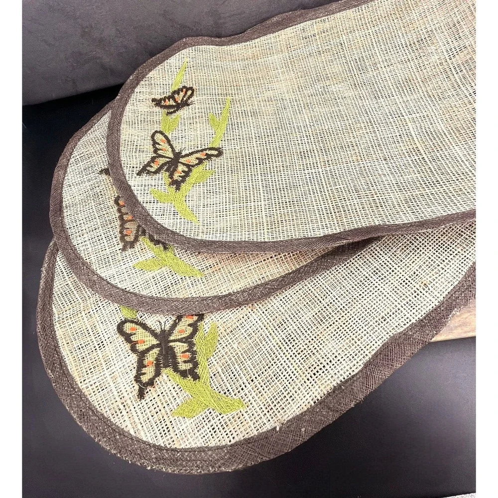 Vintage‎ Burlap Butterfly Placemats - Set of 3